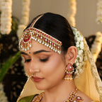 92.5 Silver Kundan Ruby Jhumka Earrings by Tavya Jewellery - close-up detail