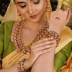 92.5 Silver Royal Kundan Bangle by Tavya Jewellery - close-up detail