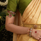 92.5 Silver Royal Kundan Bajuband by Tavya Jewellery - close-up detail