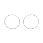 Silver Interlocking Link Anklets with Brilliant CZSilver Interlocking Link Anklets