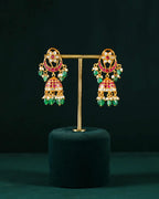 Antique Gold Plated 92.5 Silver Jhumka Chandbali EarringsAntique Gold Plated