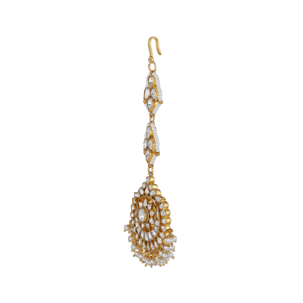 92.5 Silver Polki Pattern Maang Tikka92.5 Silver Polki Pattern