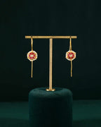 Silver Gold Plated Earrings by Tavya Jewellery - close-up detail