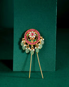 Vintage-Inspired Floral 92.5 Silver Hair Pin by Tavya Jewellery - close-up detail