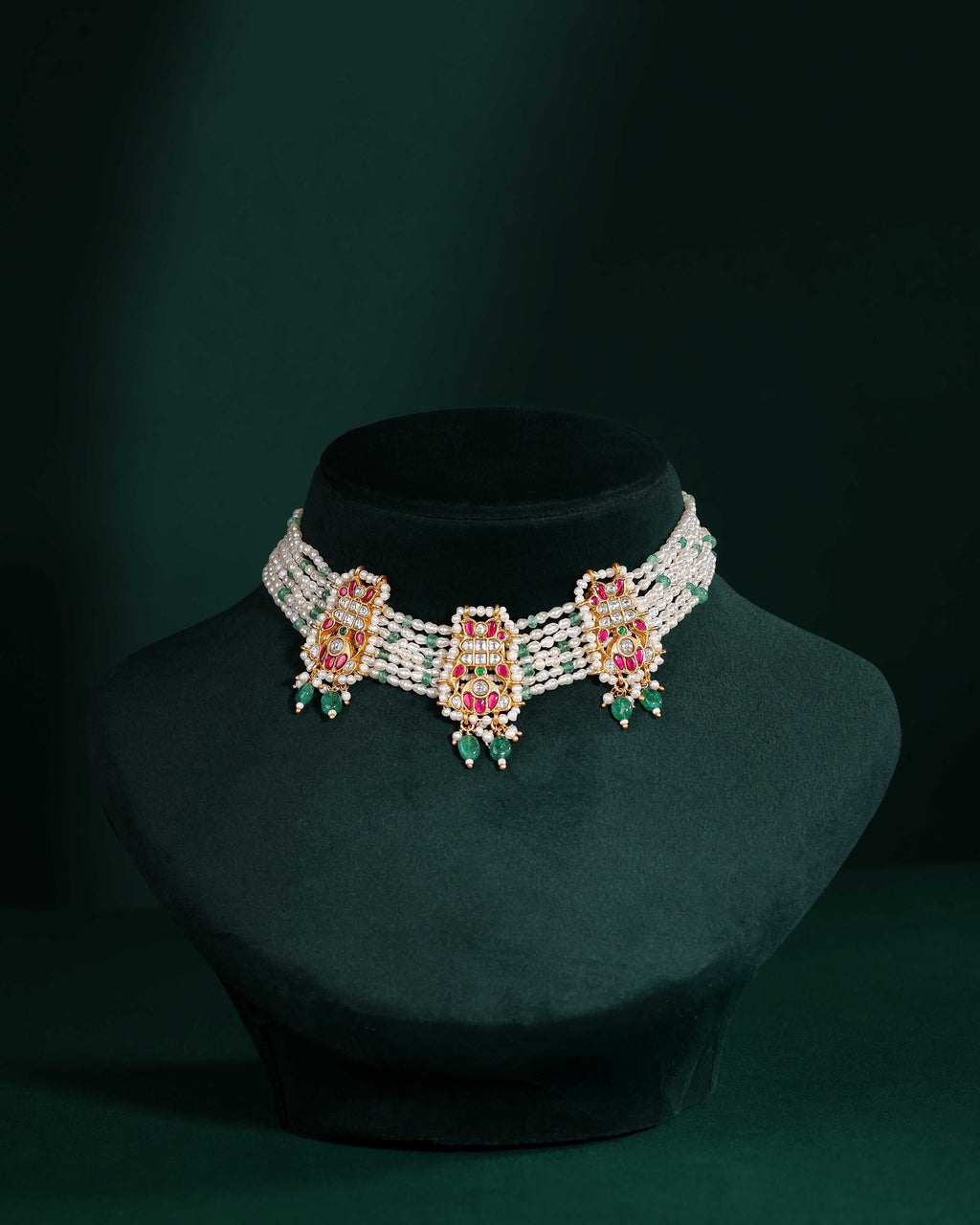 92.5 Silver Kundan Pattern Choker92.5 Silver Kundan