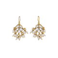 Gilded Leaf Polki Pattern Silver Hanging EarringsGilded Leaf Polki Pattern