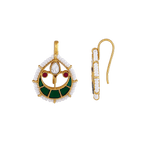 Kundan Pattern Silver Drop EarringsKundan Pattern Silver Drop Earrings