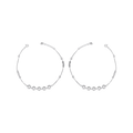 Delicate Star Motif 92.5 Sterling Silver anklets featuring small star charms and silver beads with adjustable clasp closures.
