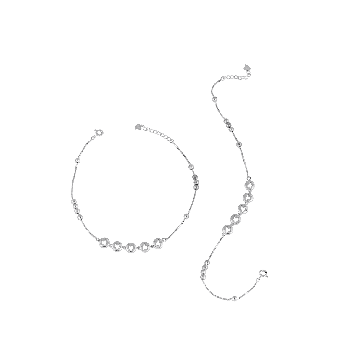 Star Motif 92.5 Sterling Silver Artisan AnkletStar Motif 92.5 Sterling Silver