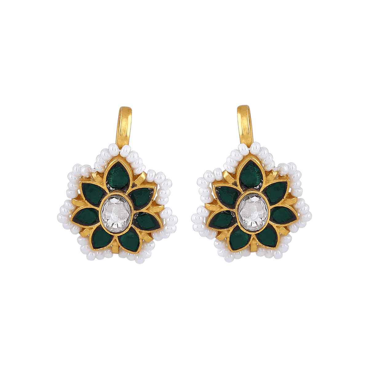 Silver Bugadi With Green StoneSilver Bugadi With Green Stone