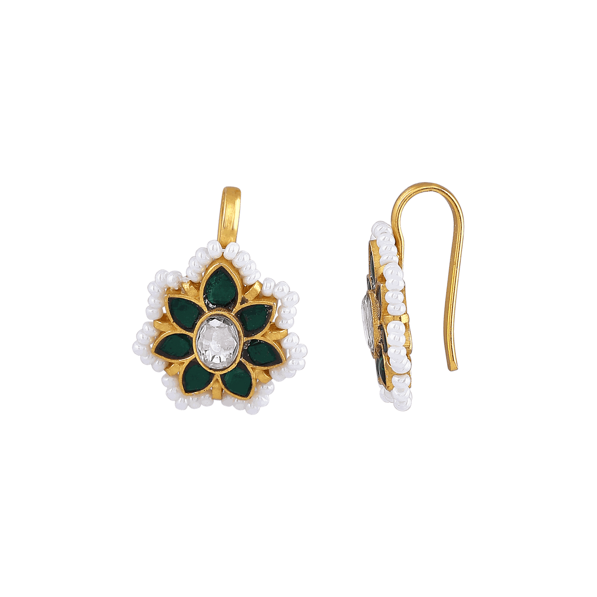 Silver Bugadi With Green StoneSilver Bugadi With Green Stone