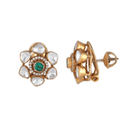 Silver Floral Studs with Gold PolishSilver Floral Studs
