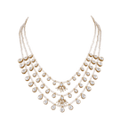 Triple-Layered 92.5 Silver Polki Haram with Seed Pearl AccentsTriple-Layered 92.5 Silver