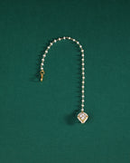 92.5 Silver CZ Nose Ring with Delicate Pearl Chain92.5 Silver CZ Nose Ring