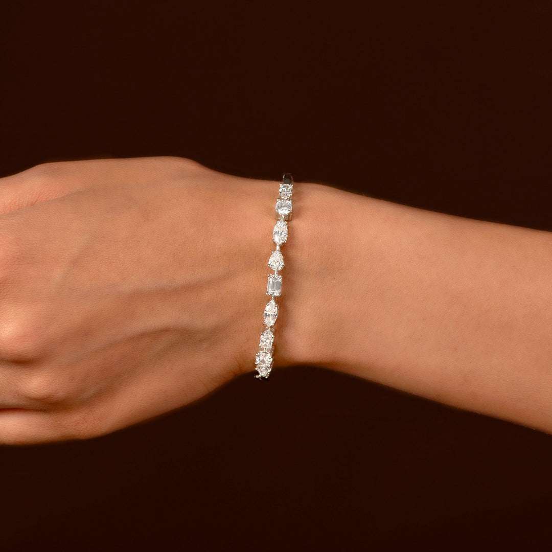 Statement Multi-Cut Cubic Zirconia Tennis Bracelet in 92.5 SilverStatement Multi-Cut CZ Tennis Bracelet