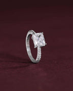 Modern Radiant Cut CZ Ring in 92.5 SilverModern Radiant CZ Ring