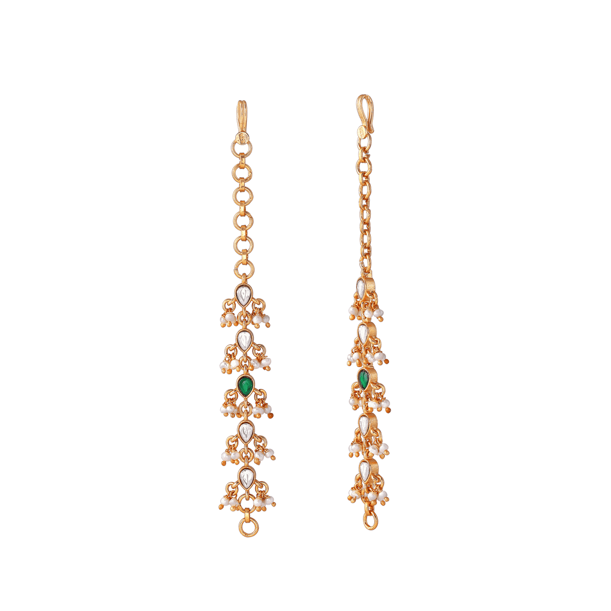 Multi-Stone 92.5 Silver Gold Plated EarringMulti-Stone 92.5 Silver