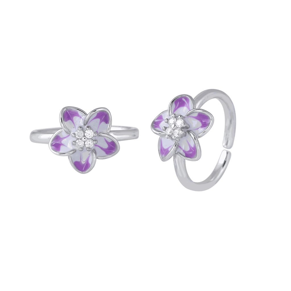 Bloom 92.5 Silver Floral Toe RingsBloom 92.5 Silver