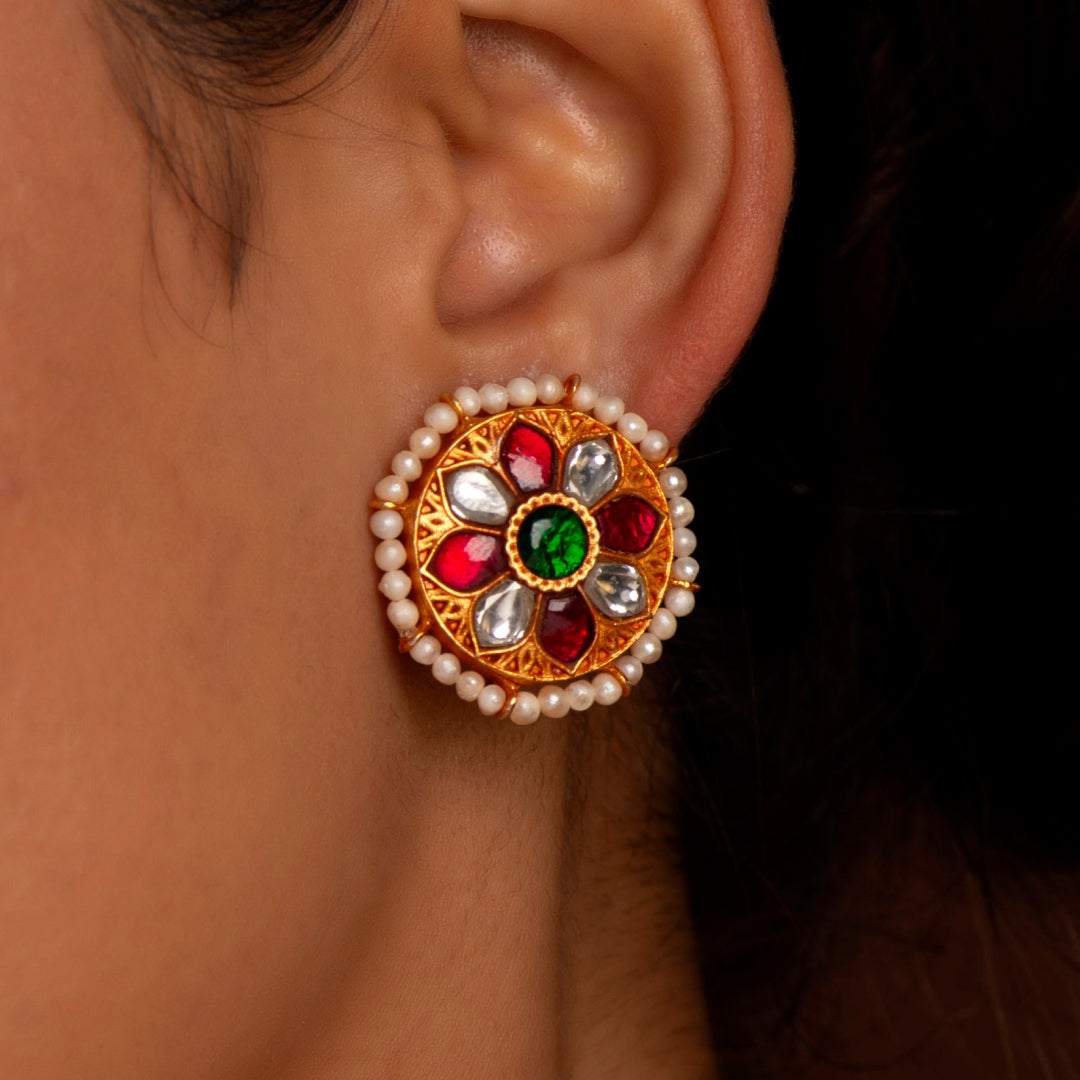 Victorian-Inspired Gold Plated Silver StudsVictorian-Inspired Gold Plated Silver Studs