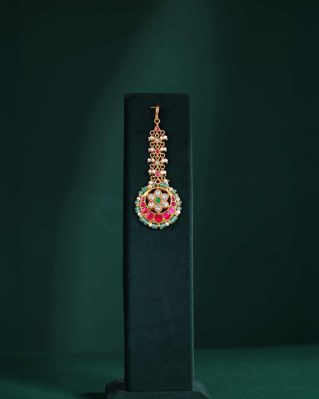 Floral Multi-Stone Maang Tikka in 92.5 SilverFloral Multi-Stone Maang Tikka