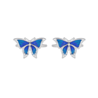Silver Blue Wing Butterfly Toe Rings featuring blue enamel wings and hallmarked 92.5 silver in a delicate butterfly design