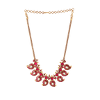 Silver Mango Necklace with Kundan PatternSilver Mango Necklace