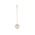 Silver Gold-Plated Heart Maang Tikka with Pearl ChainSilver Gold-Plated Heart Maang Tikka