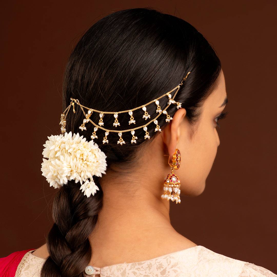 92.5 Silver Gold-Plated Mattilu by Tavya Jewellery - styled close-up