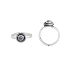 Oxidized Silver CZ Sunburst Toe RingsOxidized Silver CZ Sunburst Toe Rings
