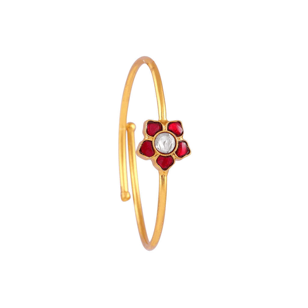 Floral Bypass Bracelet in Gold-Plated 92.5 SilverFloral Bypass Bracelet