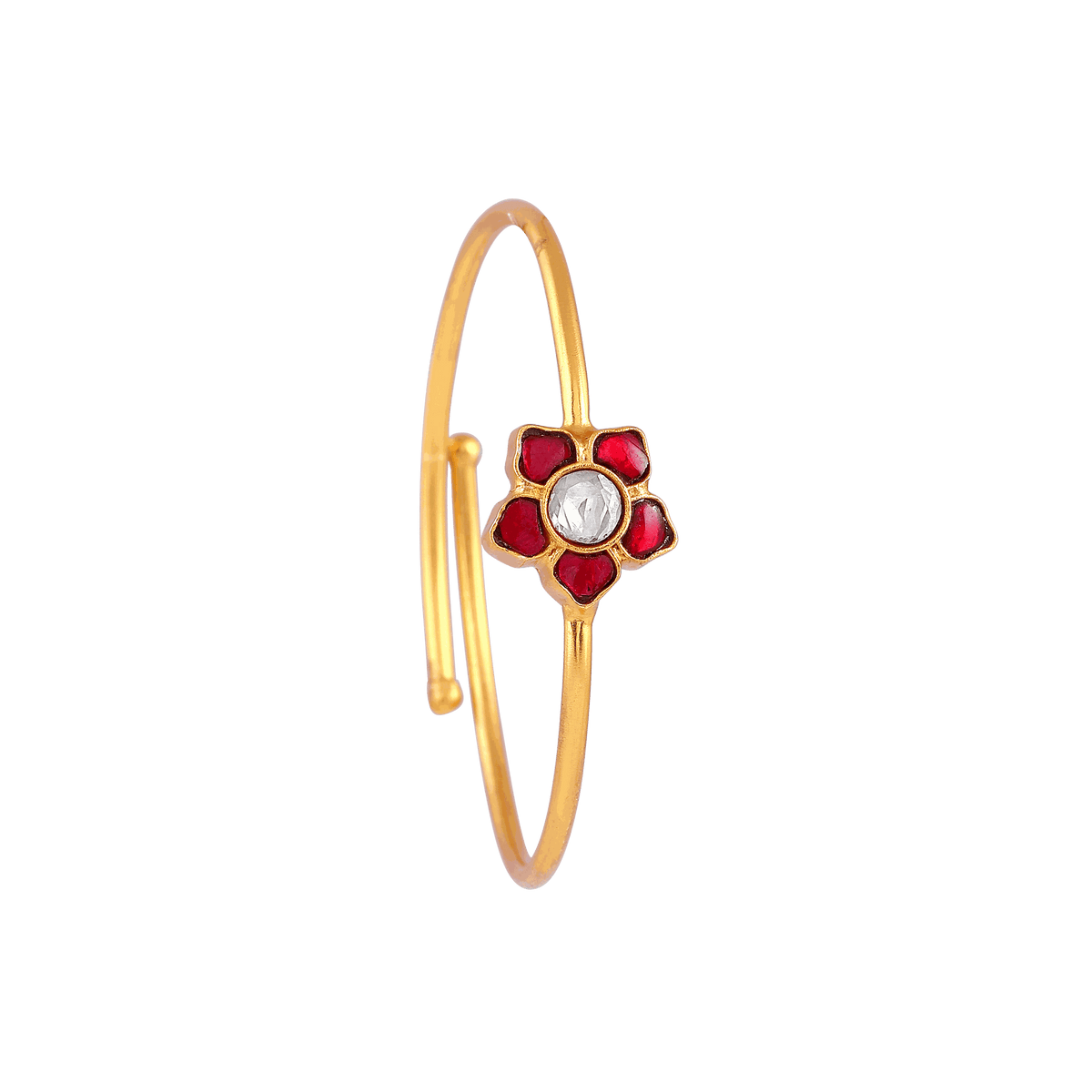 Floral Bypass Bracelet in Gold-Plated 92.5 SilverFloral Bypass Bracelet