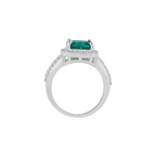 Green Cushion-Cut Halo Ring in 92.5 SilverGreen Cushion-Cut Halo Ring