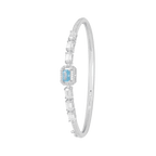 Arctic Blue Halo Statement Silver Bracelet by Tavya Jewellery - side view