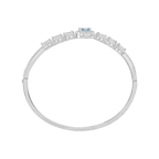 Arctic Blue Halo Statement Silver Bracelet by Tavya Jewellery - styled close-up