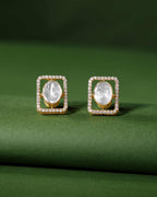 Silver Geometric CZ Halo StudsSilver Geometric CZ Halo Studs