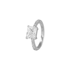 Modern Radiant Cut CZ Ring in 92.5 SilverModern Radiant CZ Ring