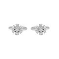 Silver Sparkling Floral Toe Rings featuring sterling silver bands with intricate floral designs accented by sparkling cubic zirconia stones.