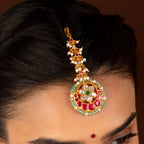 Floral Multi-Stone Maang Tikka in 92.5 SilverFloral Multi-Stone Maang Tikka