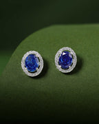 Royal Blue Sapphire-Inspired Silver StudsRoyal Blue Sapphire-Inspired