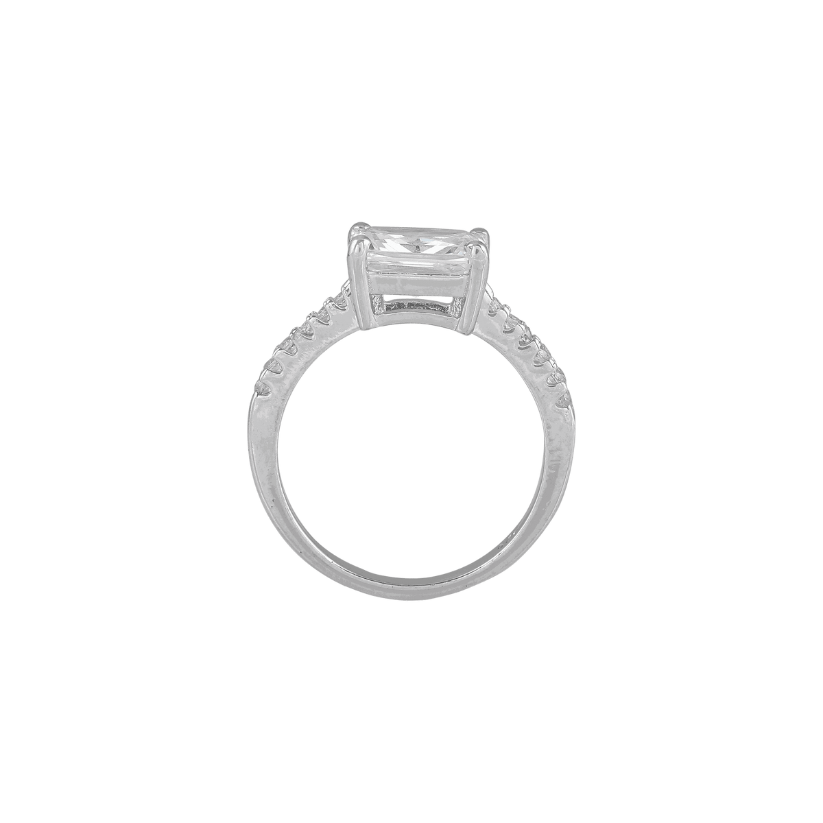 Modern Radiant Cut CZ Ring in 92.5 SilverModern Radiant CZ Ring