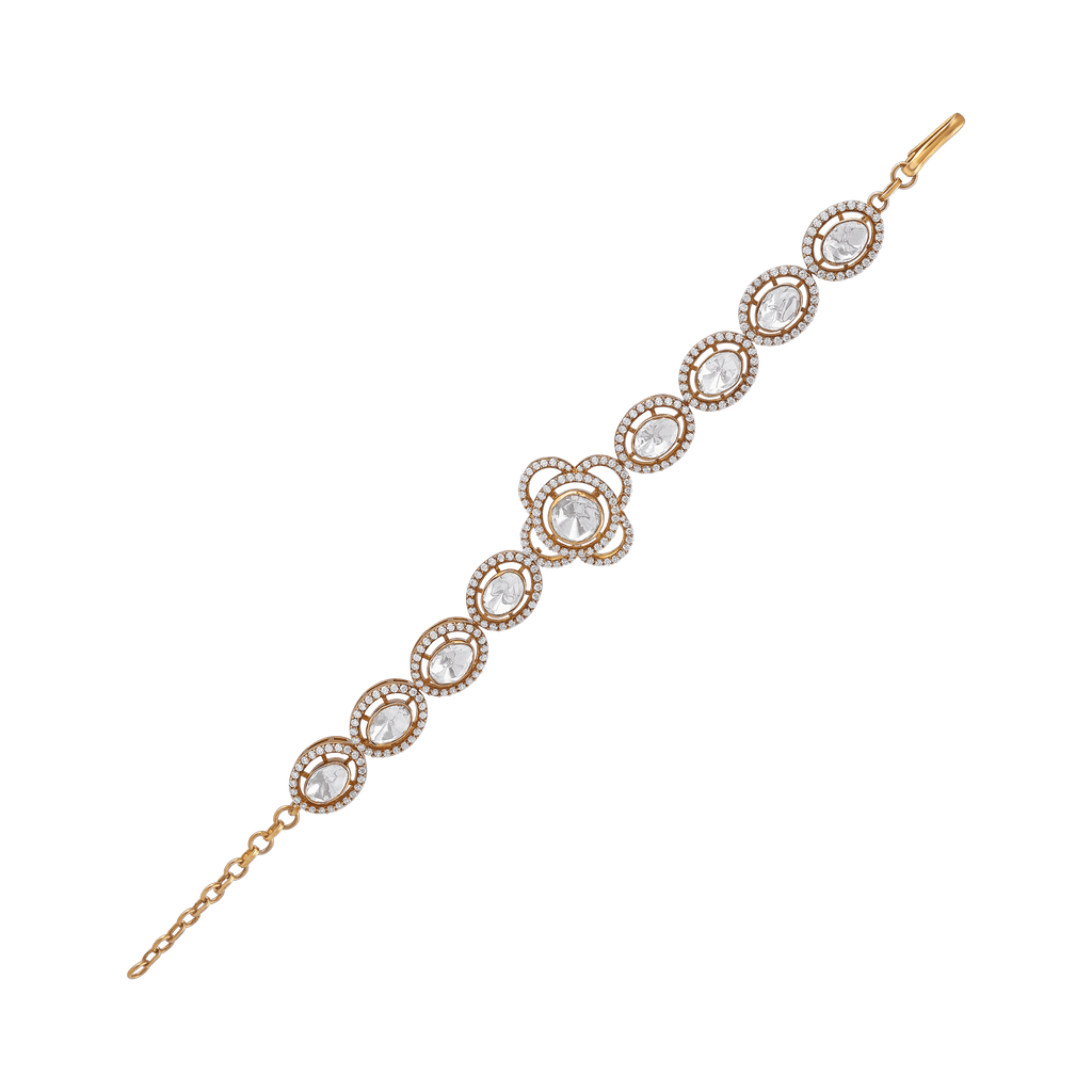 Vintage Polki-Style Floral BraceletVintage Polki-Style
