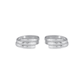 92.5 Silver twin-row toe rings with a smooth double-layer spiral design and a polished metallic finish
