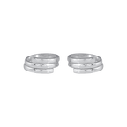 92.5 Silver twin-row toe rings with a smooth double-layer spiral design and a polished metallic finish