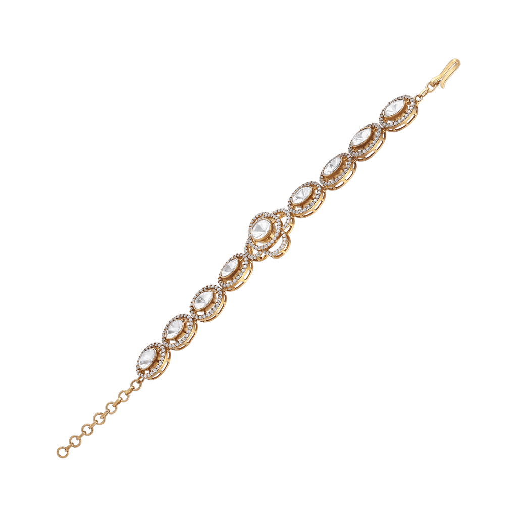 Vintage Polki-Style Floral BraceletVintage Polki-Style