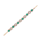 Gold Plated Silver Polki Pattern Bracelet with Green StoneGold Plated Silver