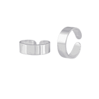 Pure 92.5 Silver wide band toe rings with a smooth, polished finish and an adjustable open-ended design for secure fit.