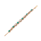 Gold Plated Silver Polki Pattern Bracelet with Green StoneGold Plated Silver