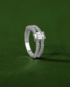 Sparkling CZ Double Band Ring in Pure 92.5 SilverSparkling CZ Double Band Ring