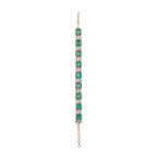 Silver Polki Pattern Bracelet With Green StonesSilver Polki Pattern Bracelet