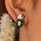 Silver Lotus-Crown Studs by Tavya Jewellery - side view